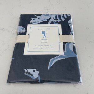 Pottery Barn Kids Dino Standard Sz Dinosaur Print Cotton Pillow Sham Multi Blue